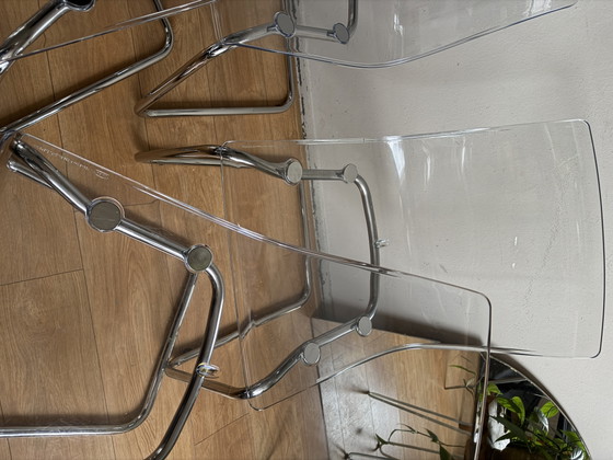 Set of 4 IKEA “Tobias” Design Chairs – Carl Öjerstam (Transparent & Chrome) – Carl Öjerstam voor IKEA (photo 5 of 5)
