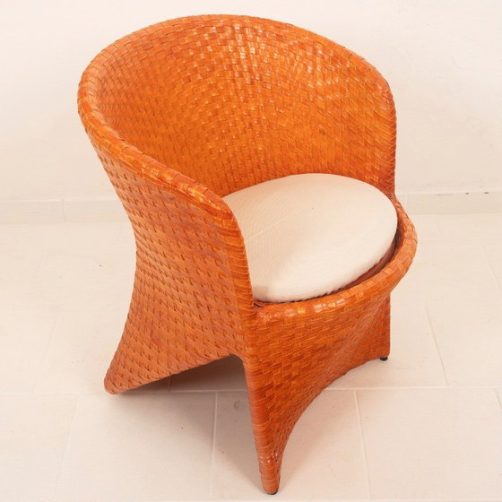 Sillón de ratán trenzado naranja, Bonacina, Sillones, Cuero, Modern (foto 14 de 15)