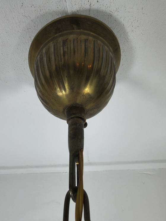 Image 1 of Lámpara de aceite antigua de cristal opalino