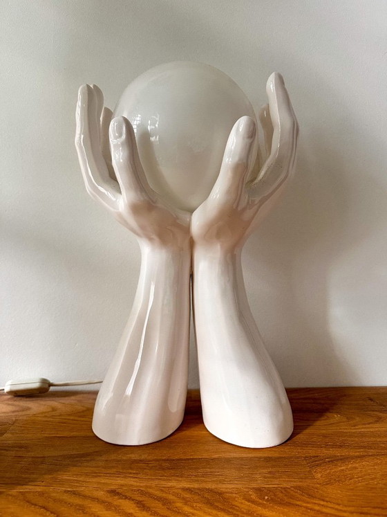 Unique vintage lamp – Table lamps, Ceramic, Glass (photo 7 of 12)