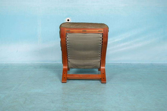 Image 1 of Midcentury leather armchair 60s space age lounge chair