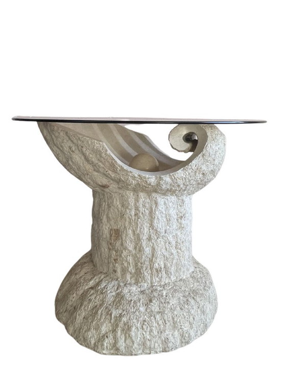 Image 1 of Vintage dining table in Mactan stone and glass by Magnussen Ponte, 1980