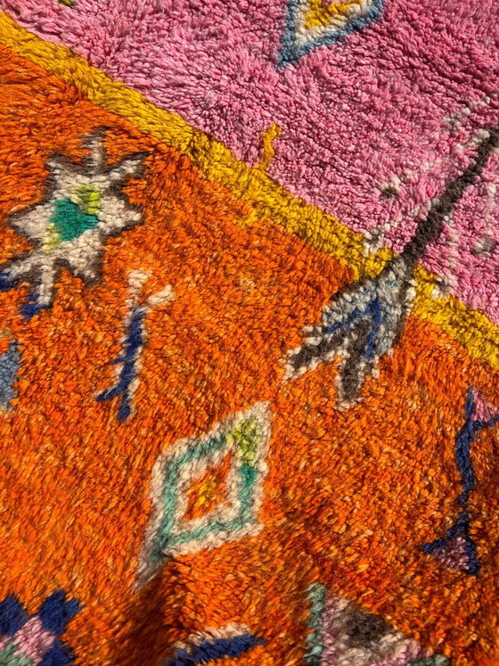 Pink and Orange Moroccan Berber Rug 220x260 cm – Handwoven Boujad Wool Carpet – Rugs & carpets (photo 9 of 12)
