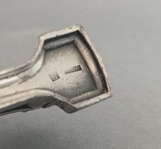 Image 1 of Société Francaise d'Orfèvrerie d'Art ARGIT/Christofle 3x art déco -éléphant pélicans- porte-couteau 1920