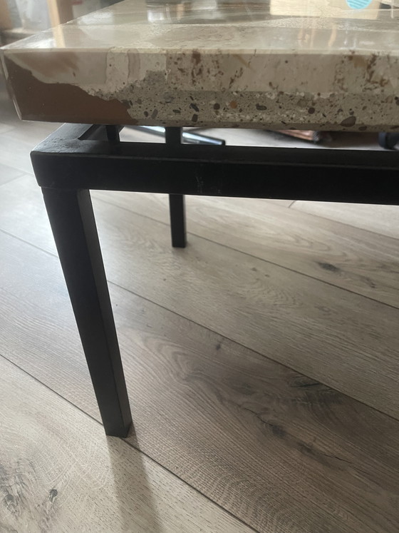 Image 1 of Vintage Brutalist Palladiana Coffee Table – 1970s – Onyx, Verde Antico & Travertine