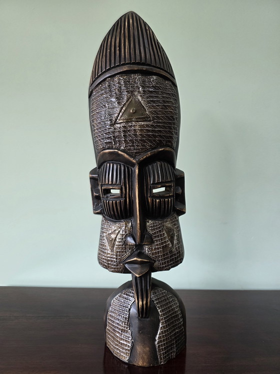 Image 1 of Große afrikanische Masken 58 cm | 2er-Set im Boho-Stil