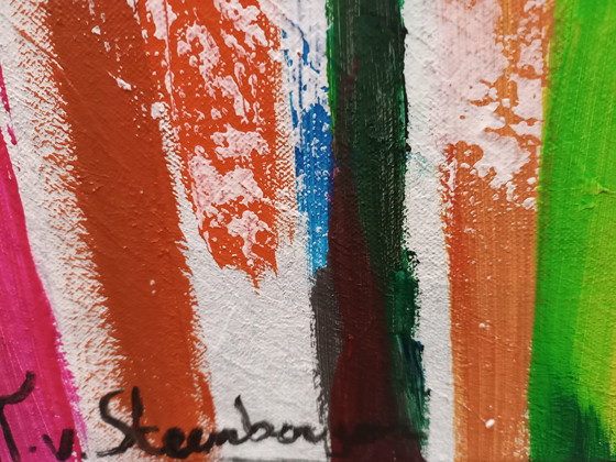 Image 1 of T. van Steenbergen "Stripes" 100 x 100 cm