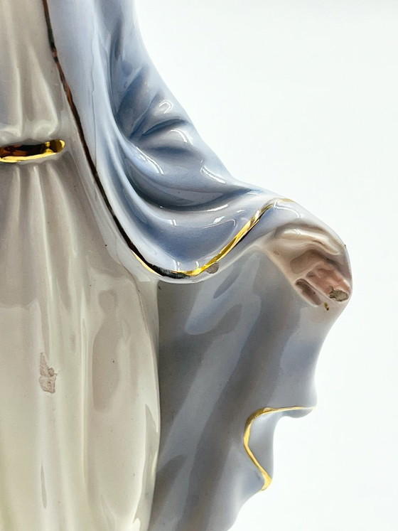 Estatua de Porcelana de Capodimonte de la Virgen María, Objetos decorativos, Cerámica, Azul, Klassiek (foto 6 de 12)