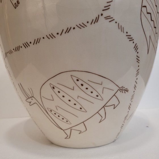 Image 1 of Vase design animals, ceramic, 80's - France