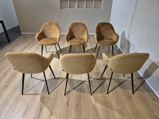 Image 1 of 6 Chaises Montel Nora - Salle à manger - Ocre - Cognac - Design