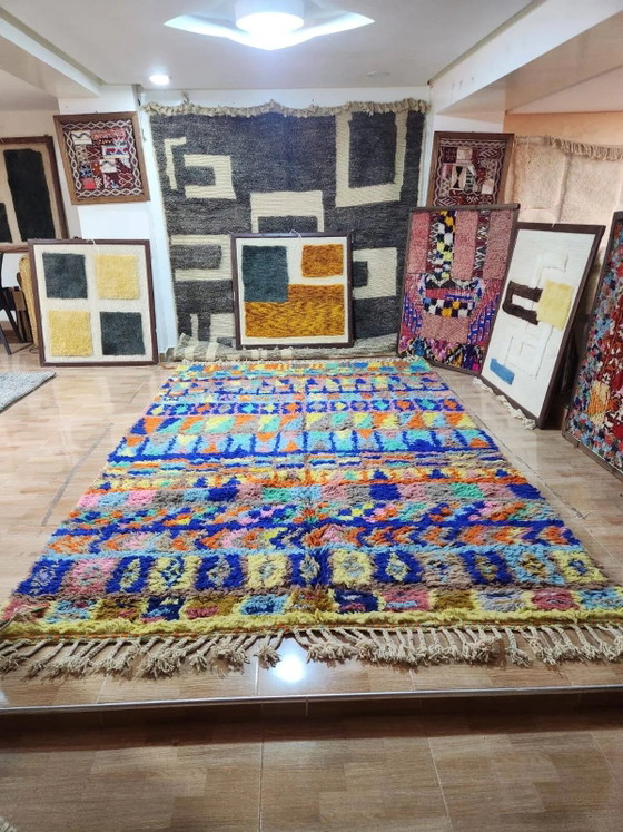 Grande tappeto berbero marocchino multicolore in lana 300 x 200 cm – Tappeti, Cotone, Bohemian (photo 2 of 3)