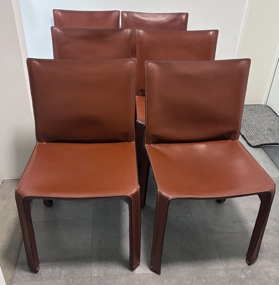 Cassina By Mario Bellini Leather Dining Chairs, 6 Pieces (photo 6 of 7)