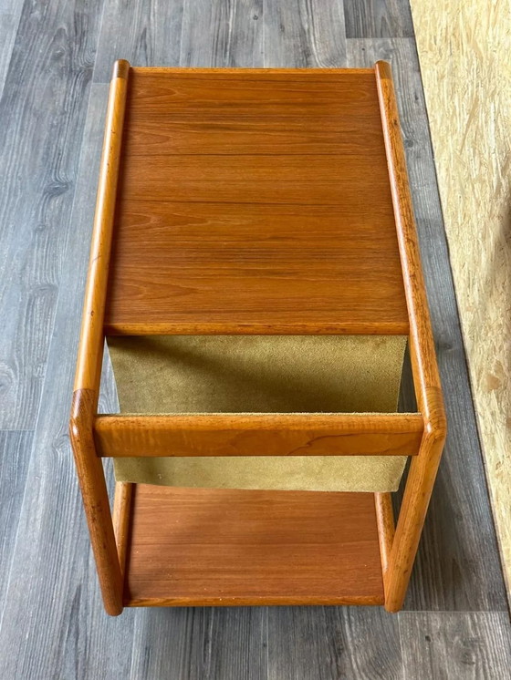 Image 1 of 60s 70s teak table side table newspaper stand Danish Design