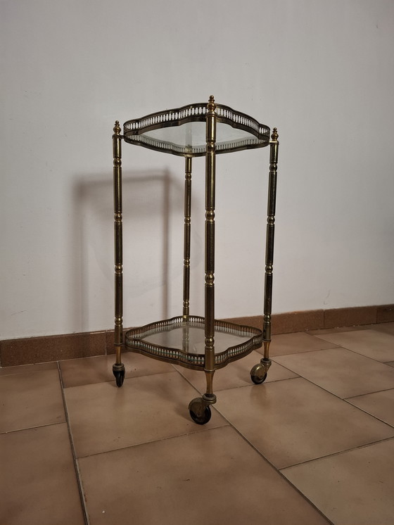 Image 1 of Carrello Bar vintage anni 60s in ottone en vetro