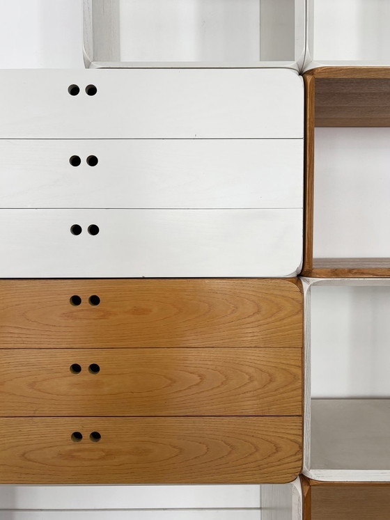 Two-tone modular Bookcases Samara by Derk Jan De Vries for Maisa, Italy, 70s, 8-piece set, White (photo 14 of 23)