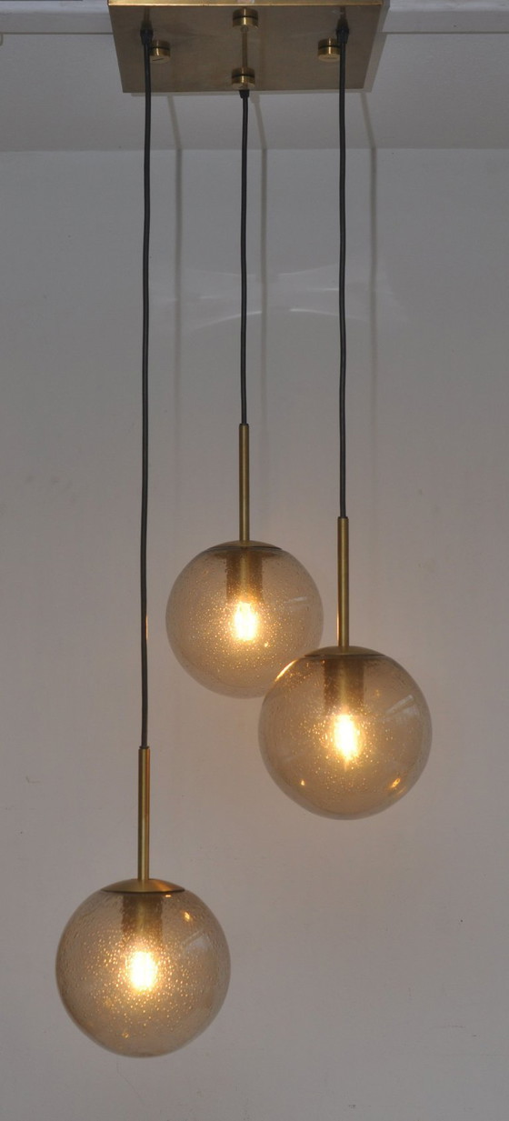 Image 1 of Peill und Putzler Kronleuchter aus 70er Jahren mit Blasenglas