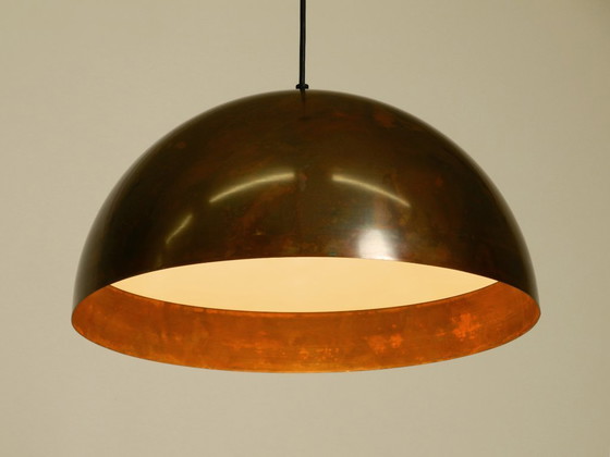 Image 1 of Rare Original 1960s Large Space Age Pendant Lamp with Copper Shade by Beisl Leuchten