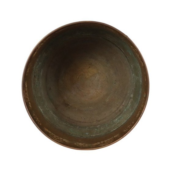 Grote Messing Plantenbak Jardinière Brandhout Repoussé – Brass (photo 11 of 15)