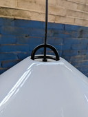 Vintage Hanglamp Plexiglas / Zwart Metaal, Spaceage