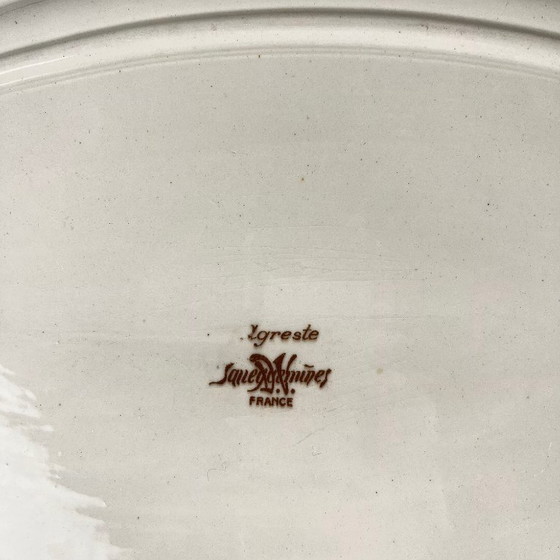 Image 1 of Large "Agreste" platter from Sarreguemines, early 20th century.