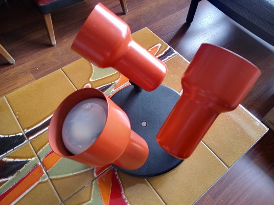Image 1 of VINTAGE Hoffmeister Leuchten 40571 ORANGE 70s Lighting