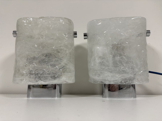 Image 1 of Set aus 2 Hillebrand Glaswandlampen MCM