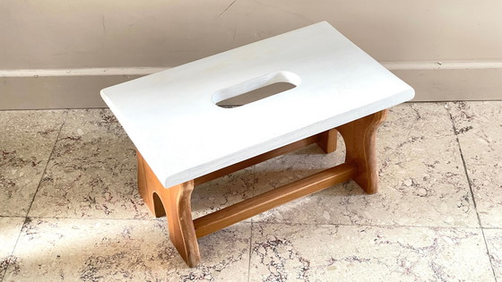 Image 1 of Vintage Beech Wood Stool
