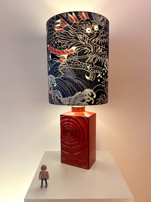 Upcycled table lamp made from a mid-century design vase - cordless with LED light source