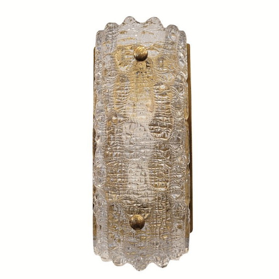 Image 1 of Pareja de apliques, cristal y latón dorado, Carl Fagerlund para Orrefors, 70's - Suecia