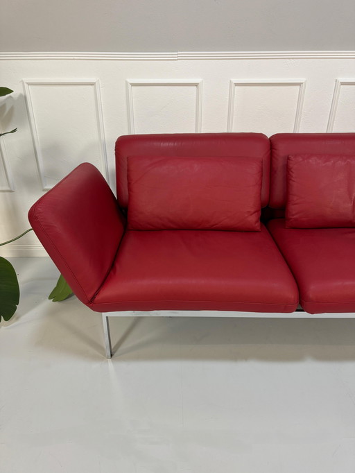 Brühl Roro Designer Cuir Rouge Canapé-lit Canapé