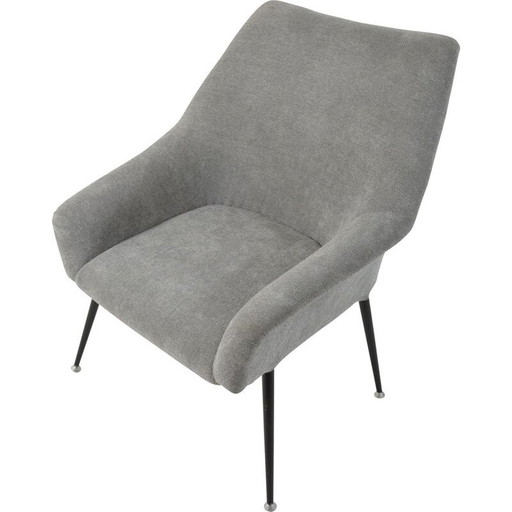 Poltrona vintage Coquille carré grigia anni '70
