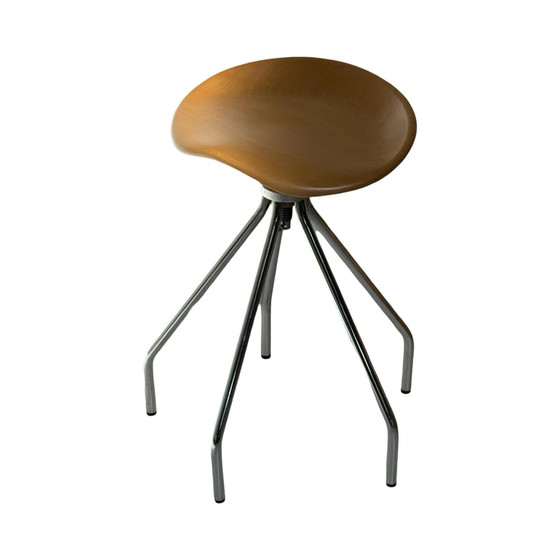 Image 1 of Pepe Cortes - Amat Jamaica - Sgabello vintage industriale - Seduta in legno