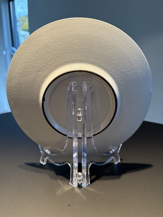 Image 1 of 1960s decorative bowl, white ceramic with stylized bird