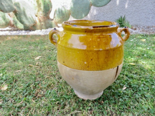 Glazed terracotta oil jar/confectionery pot, southwest France, late 19th century