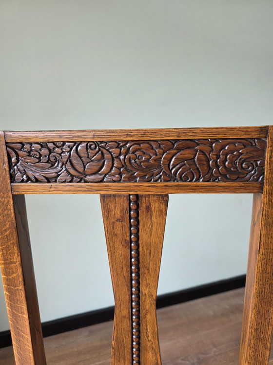 Image 1 of Antieke eiken stoelen Art Deco / Amsterdamse School jaren 20/30