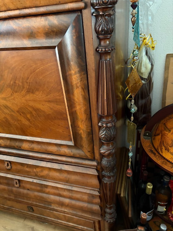 Antique Biedermaier secretary/cabinet ca. 1890 – Wood (photo 3 of 13)