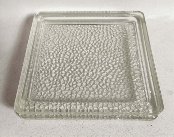 Image 1 of Nevada trinket tray, molded glass pavement, Saint Gobain, 1950s
