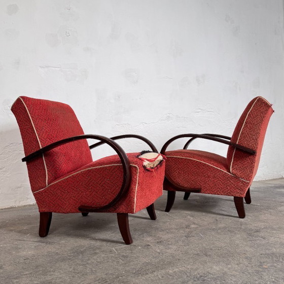 Image 1 of Coppia di poltrone Halabala H-410, anni '30 – Art Déco cecoslovacco