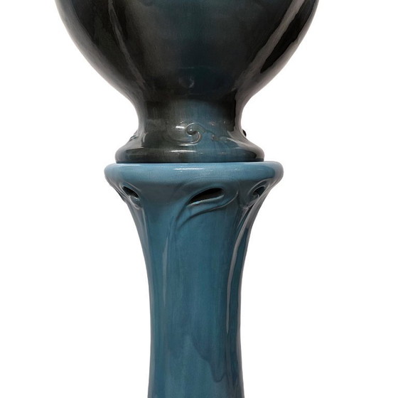 Image 1 of Vaso da fiori in ceramica Art Nouveau su colonna, primi anni del 1900