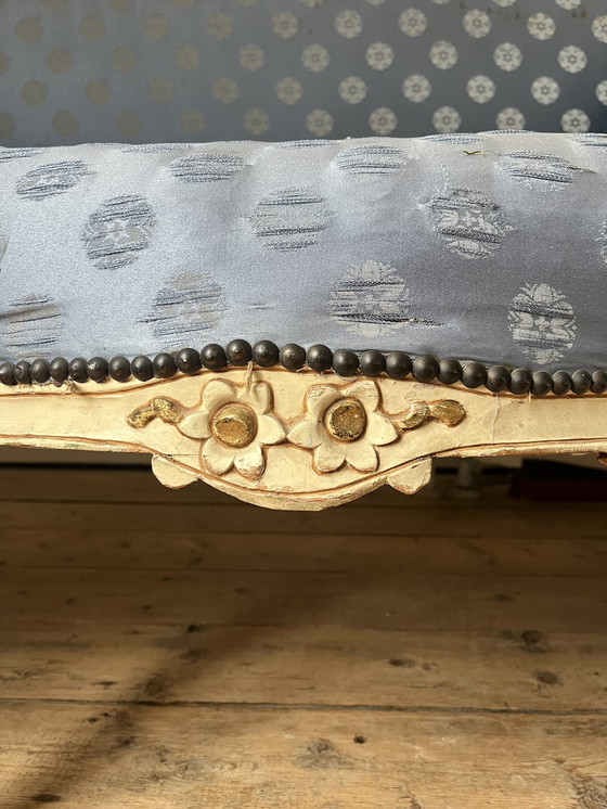 Image 1 of Hermoso banco Luis XV de estilo barroco clásico antiguo de madera tallada