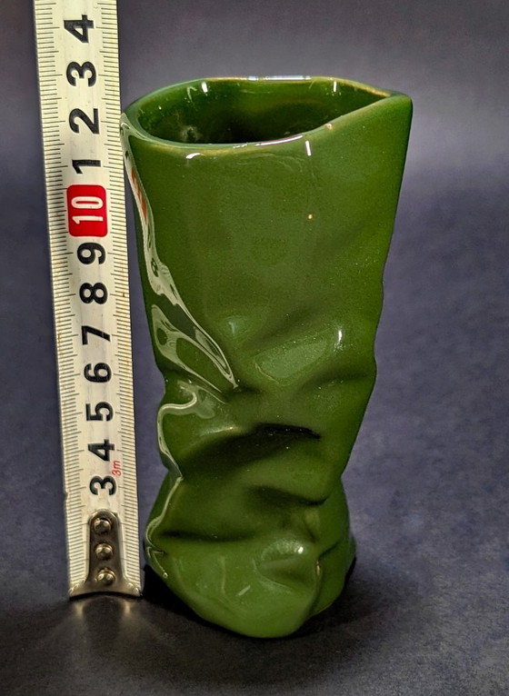 Belgische D&M Designvase – Grüne Keramik – 90er Jahre – Vasen, Ceramic (photo 7 of 8)