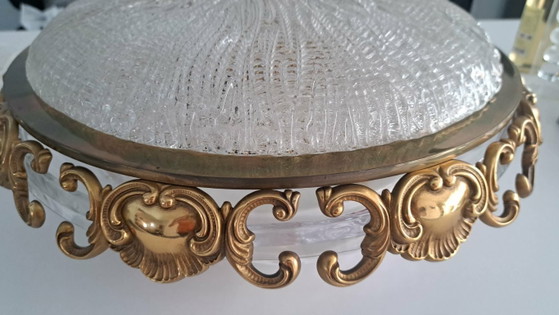 Image 1 of Prachtige vintage Duitse plafondlamp, Hollywood Regency stijl