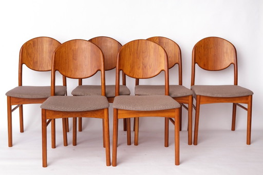 Set of 6 Danish Teak Dining Chairs – Korup Stolefabrik – 1970s Mid-Century Modern