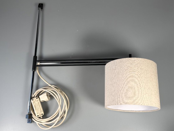 Image 1 of 60er 70er Jahre Wandlampe Wall Sconce ausziehbar Metall Chrom Mid Century Design