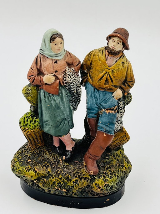 Vintage Beeldje Vissers van De Panne – J. H. Hand