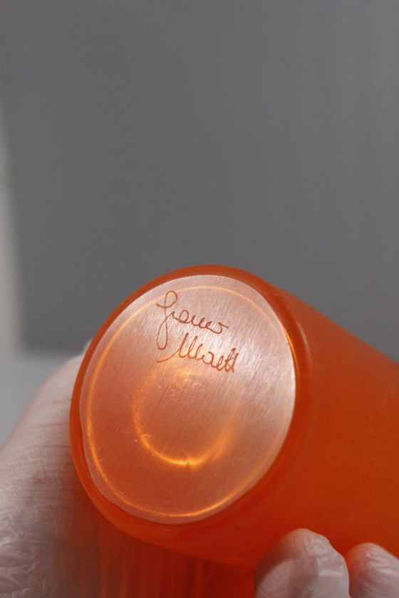 Image 1 of Franco Moretti in Murano - Scavo orange & green carafe bottle Italy 1980s