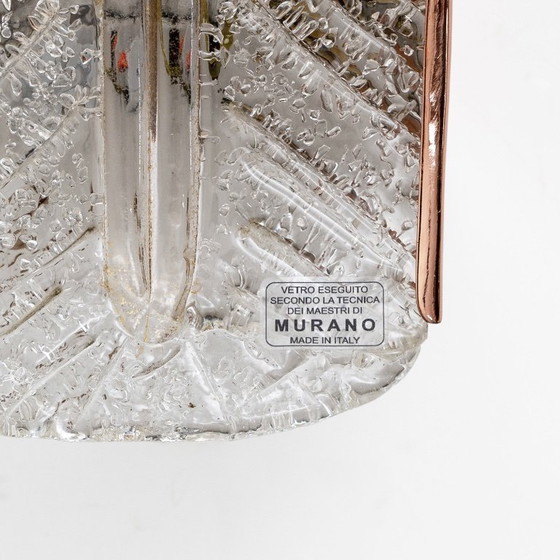 Image 1 of Coppia di applique da parete in vetro di Murano con dettagli in rame, Barovier & Toso, Italia, anni '70.