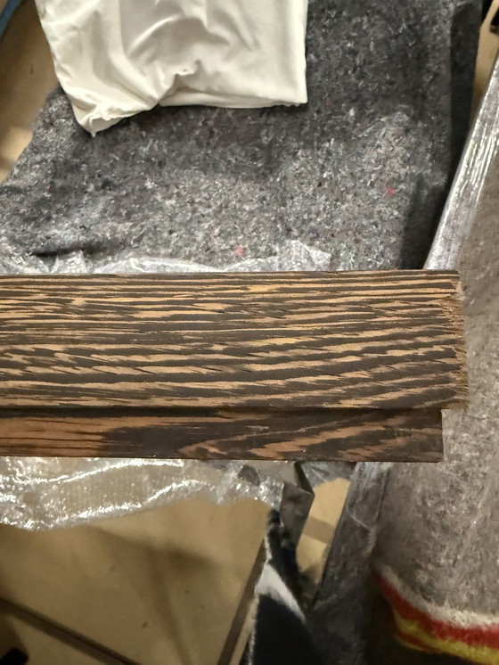 Image 1 of Wengé Houten Sidetable, Op Dun Stalen Frame