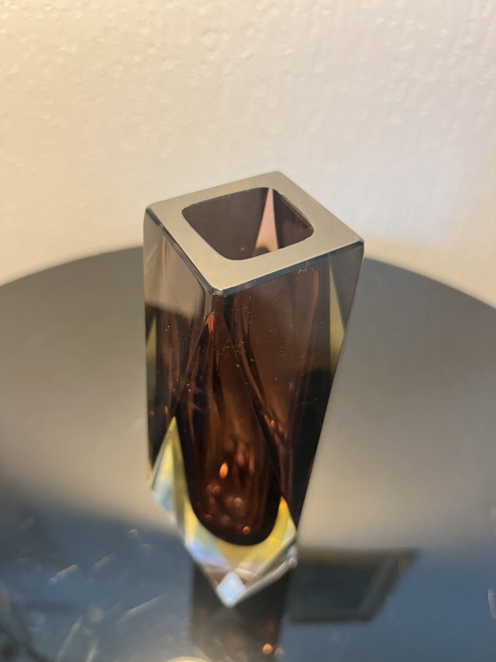 Mid-Century Murano faceted Sommerso glass vase (Luigi Mandruzzato) (photo 4 of 12)