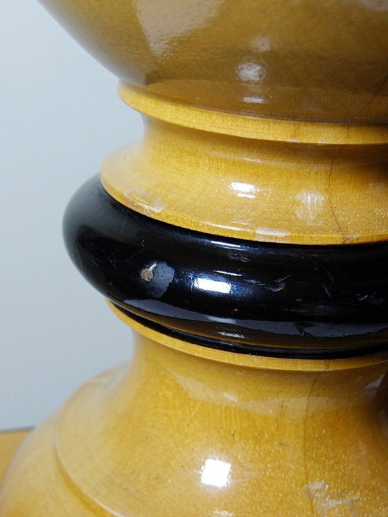 Image 1 of Large Le Dauphin "Verdennes" lamp, turned wood, vintage 1970s